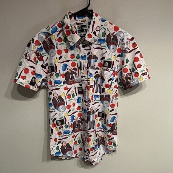 RSVLTS The Office Shirt Small Kunuflex Kevins Famous Chili Malone Family Recipe - Picture 1 of 8